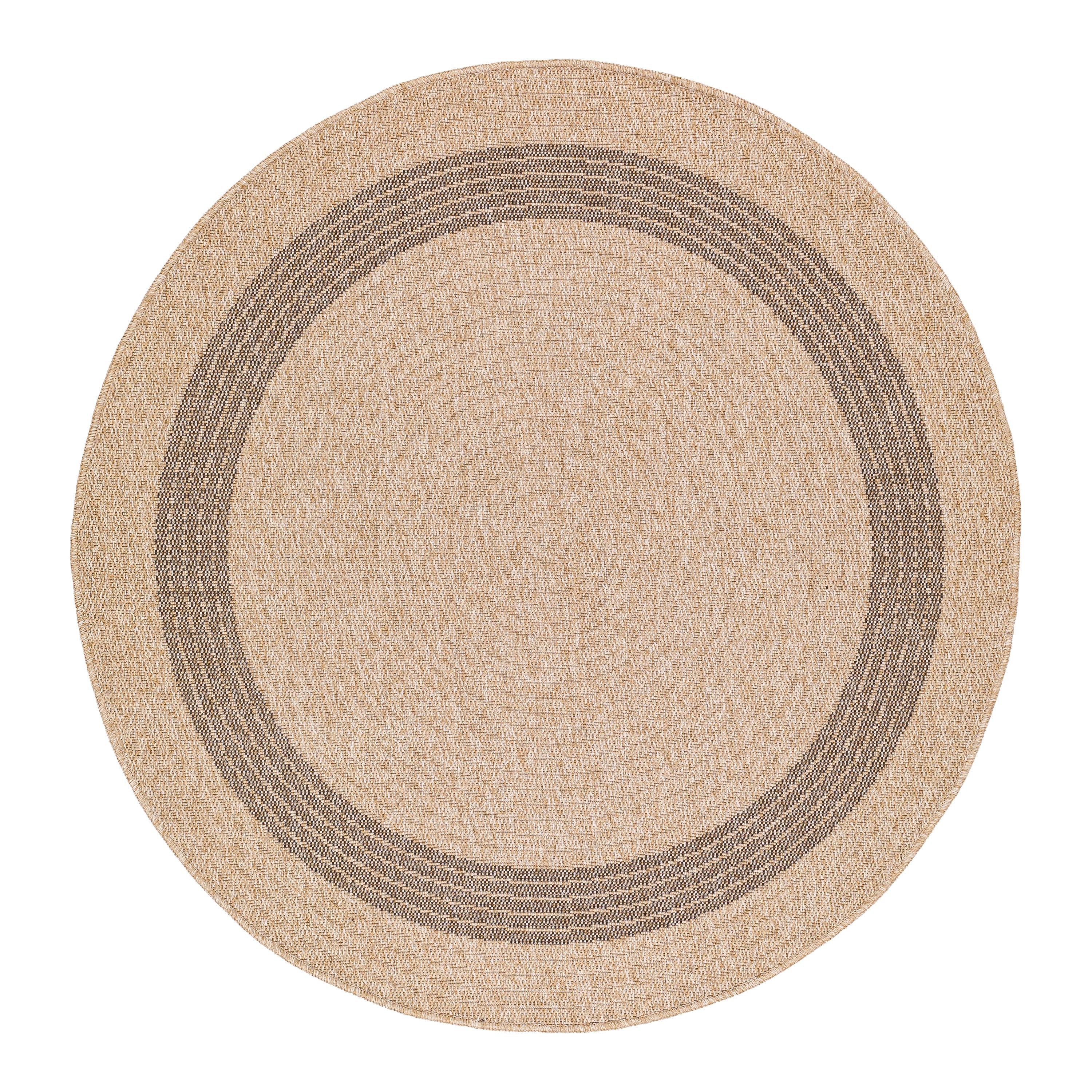 Blokker Core Vloerkleed Ø 100 cm - Zand/Zwart