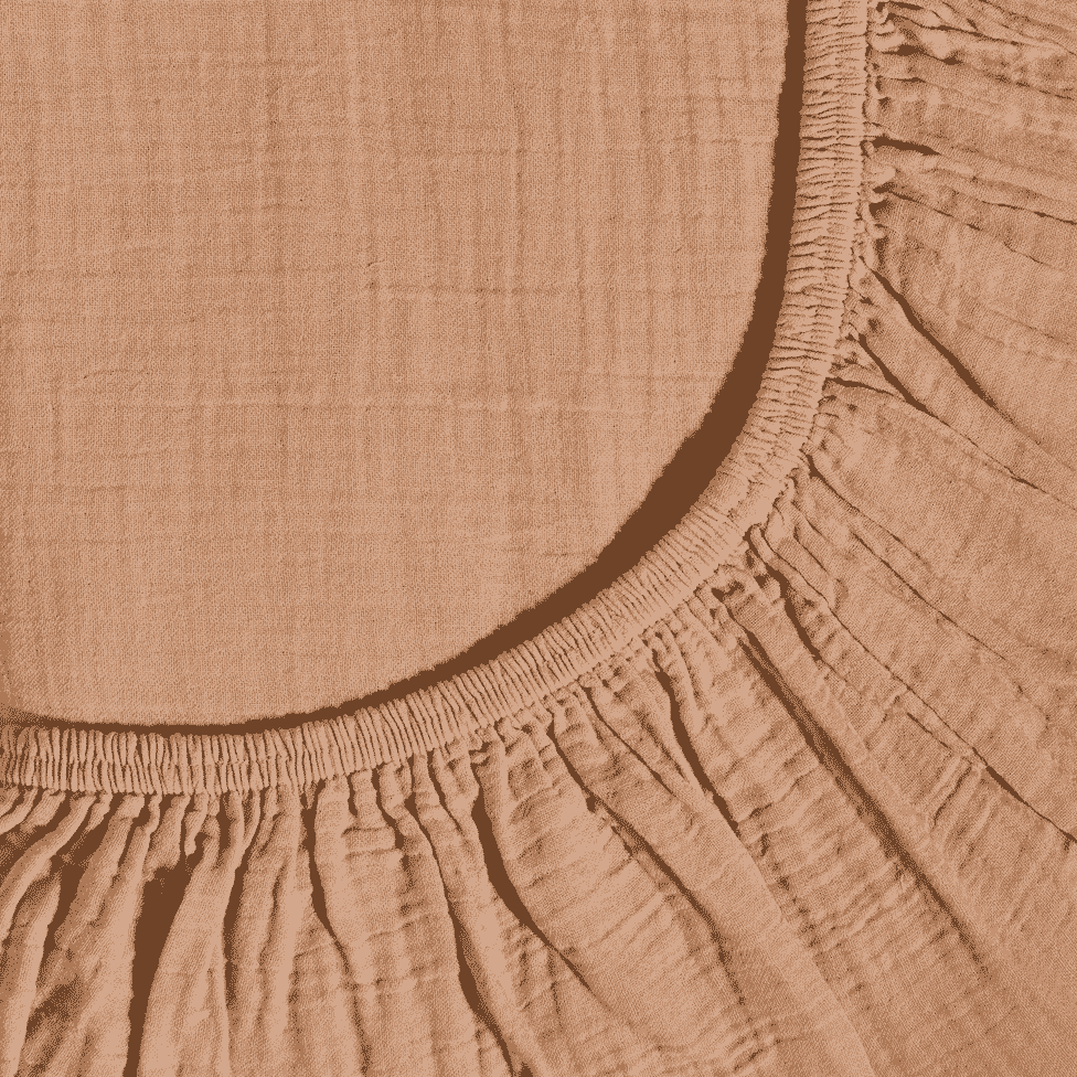 Drap-housse en gaze de coton - Brun Haussmann
