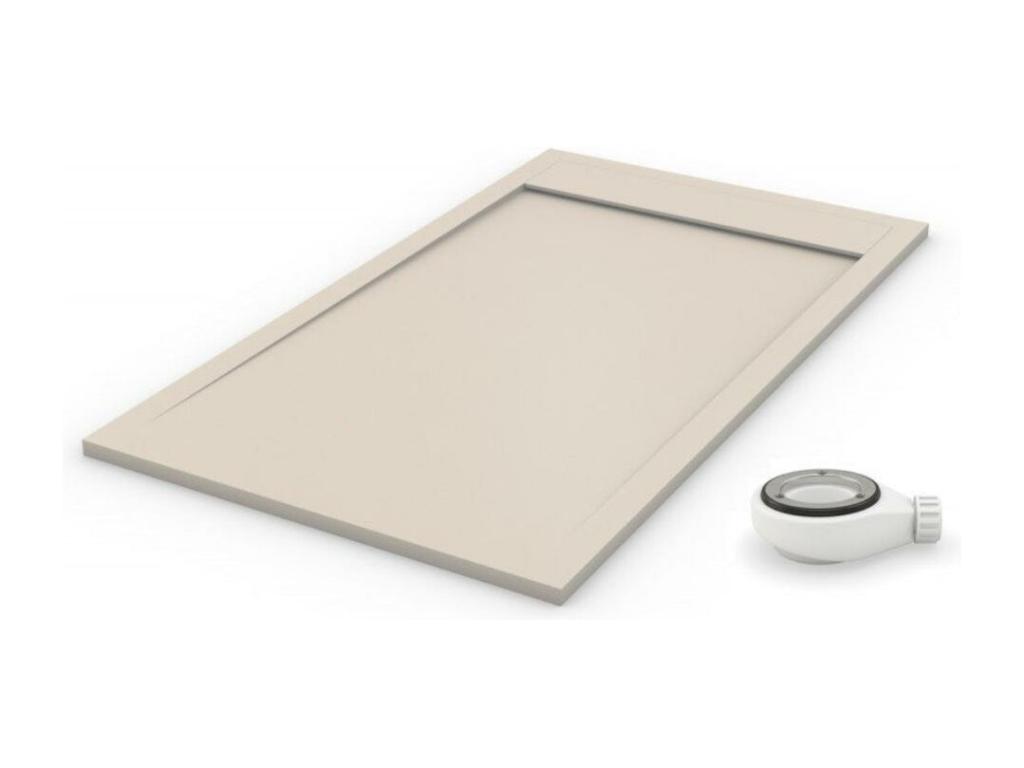 Plato de ducha ambiente crema - 90x180cm - resina con cargas minerales