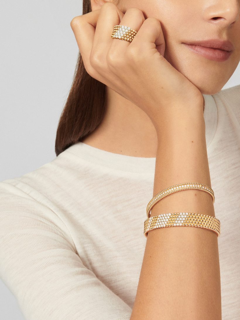 Replicate Perlée diamonds bracelet, 5 rows, medium model(1:1 replica) - Original Replica Club