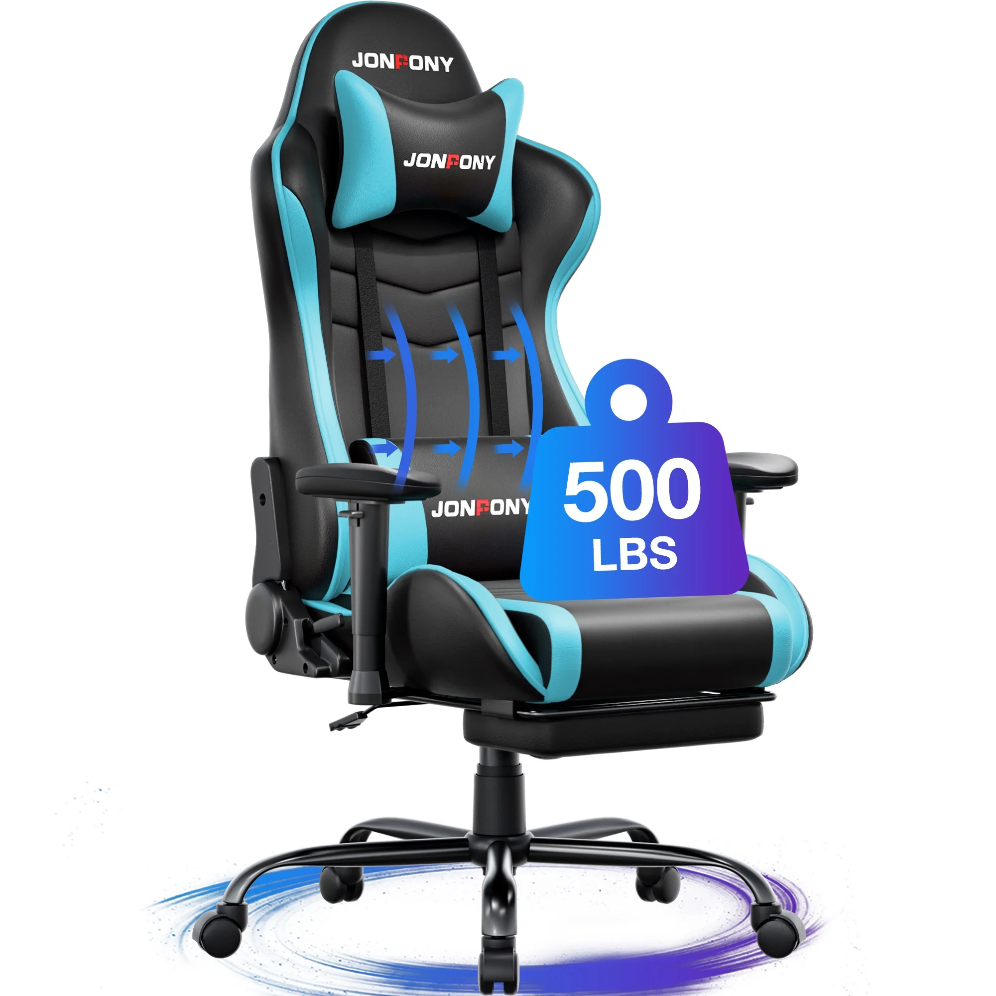 JONPONY Big and Tall 500LBS Gaming Chair, Ergonomic Design, Gamer Chair PU Leather with Footrest and Lumbar Support, High Back Office Chair Support 8 Hours Long Sitting, Computer Chair,Red - Image 87