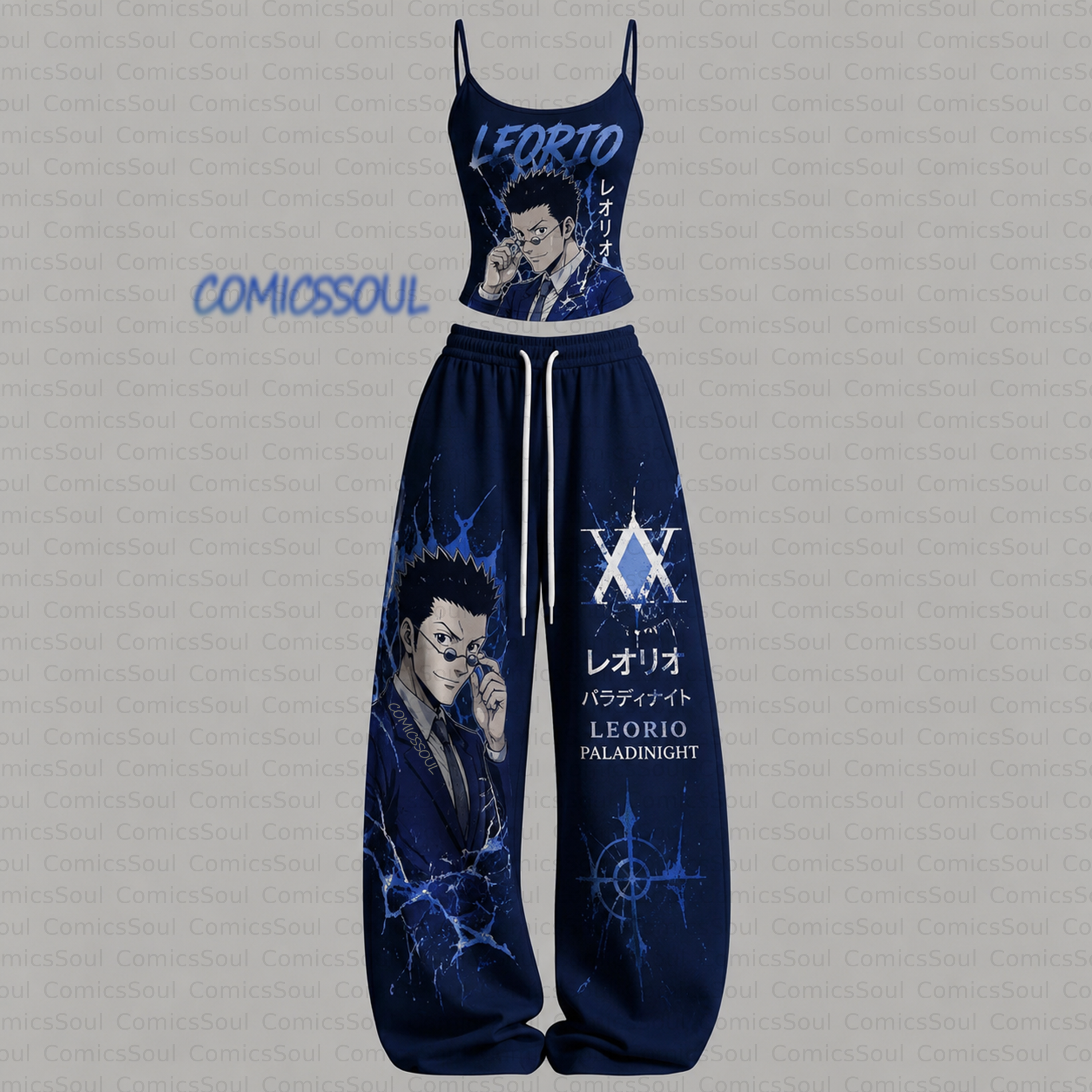 HUNTER×HUNTER Top & Elasticated Trousers Two-Piece Set