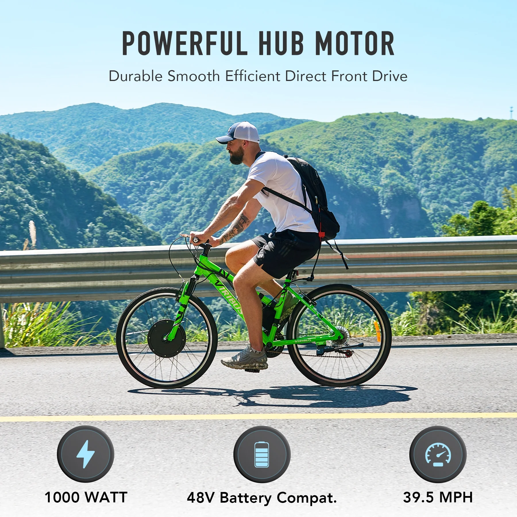 Viribus Electric Bike Conversion Kit 26" Rear Wheel 1000W Hub Motor LCD eBike DIY Set - Image 34