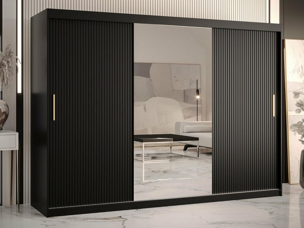 Armario Hominor H125 - Negro - 200x250x62cm - Puertas de armario Correderas