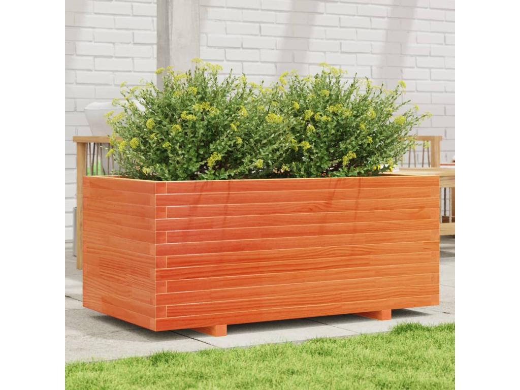 Decoratodo madera maciza de pino marrón cera 110x60x49,5 cm