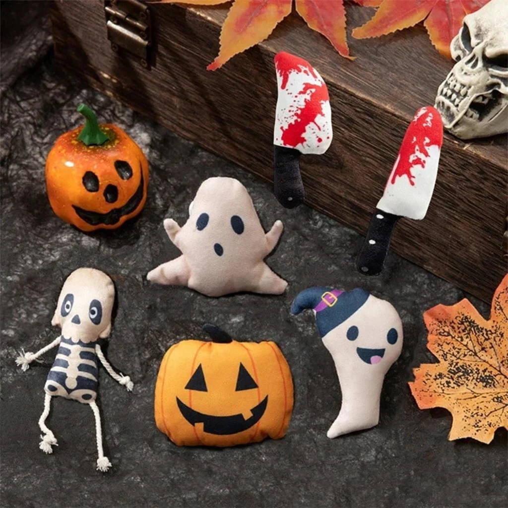 Halloween Toys Interactive Plush Cat Toy Fun Ghost Design - Image 2 Halloween Toys Interactive Plush Cat Toy Fun Ghost Design - Image 2