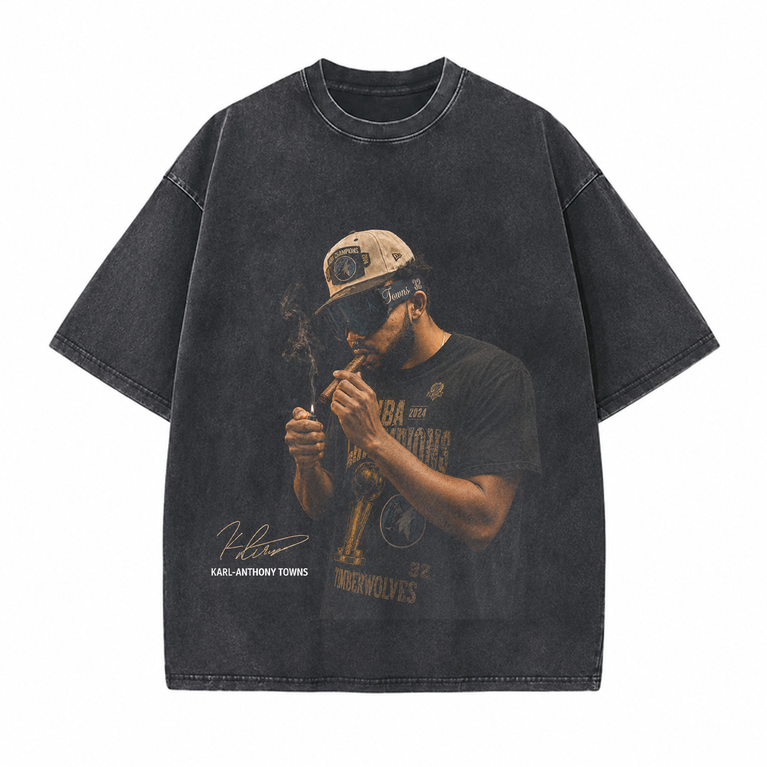 Vintage Karl-Anthony Towns Printed Unisex Washed T-Shirt