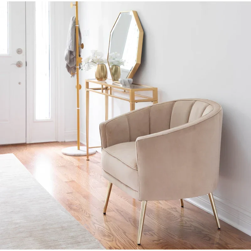 Randolf Velvet Accent Chair in Silver Orchid
