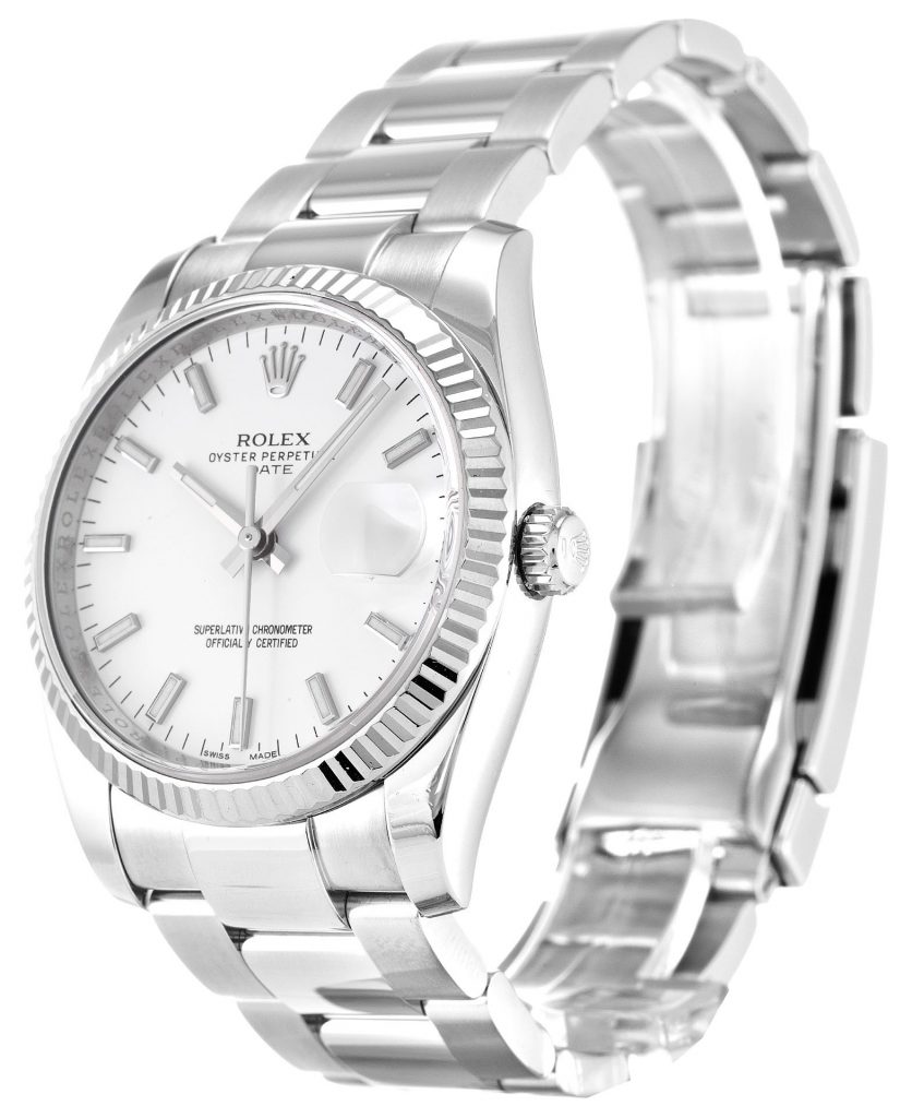 Replica Rolex Oyster Perpetual Date 34mm White Dial 115234