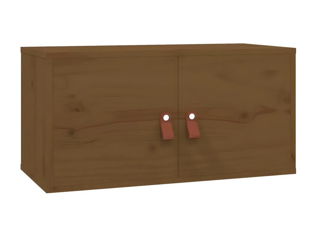 Armario de pared madera maciza de pino marrón miel 60x30x30 cm