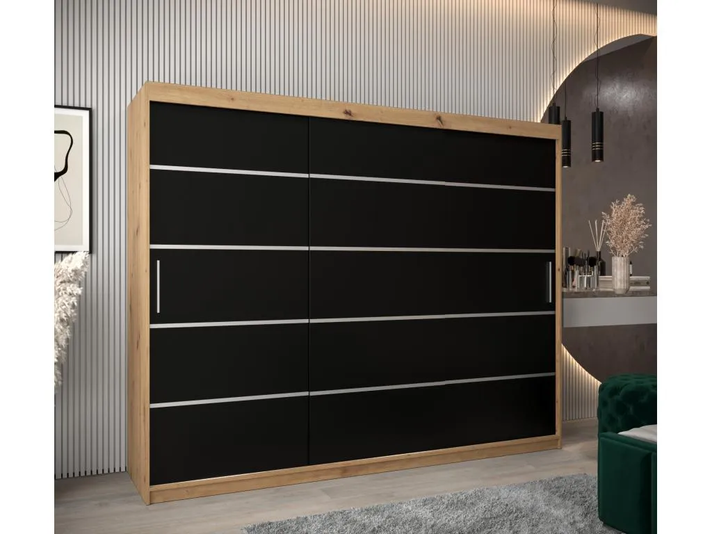 ARMARIO Patriciabaezcasa 1 DE PUERTAS CORREDERAS 200/250/62 3 puertas (artisan/negro)