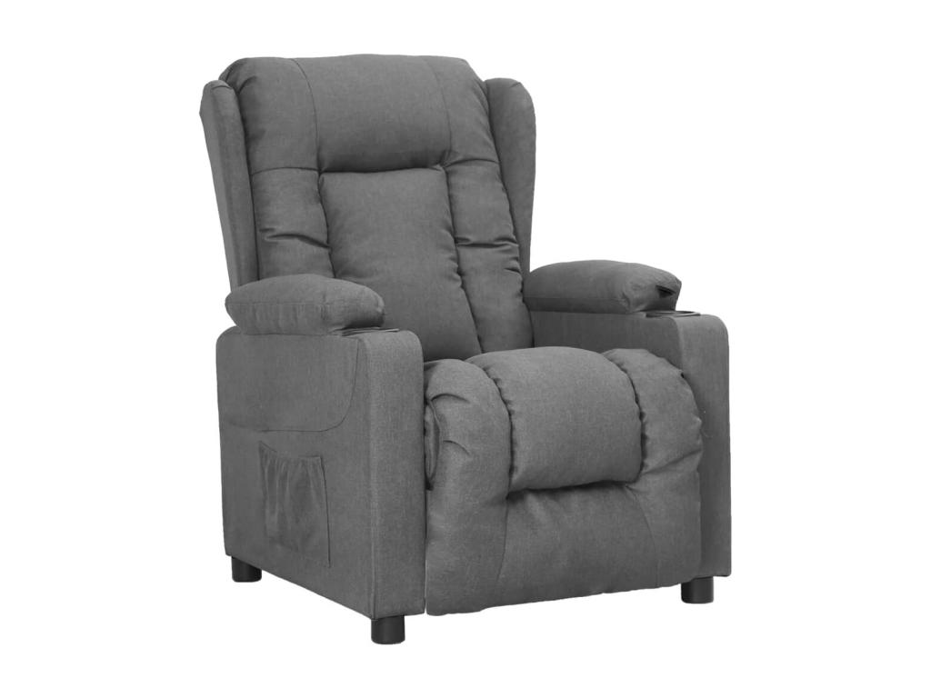 Sillón reclinable de tela gris claro