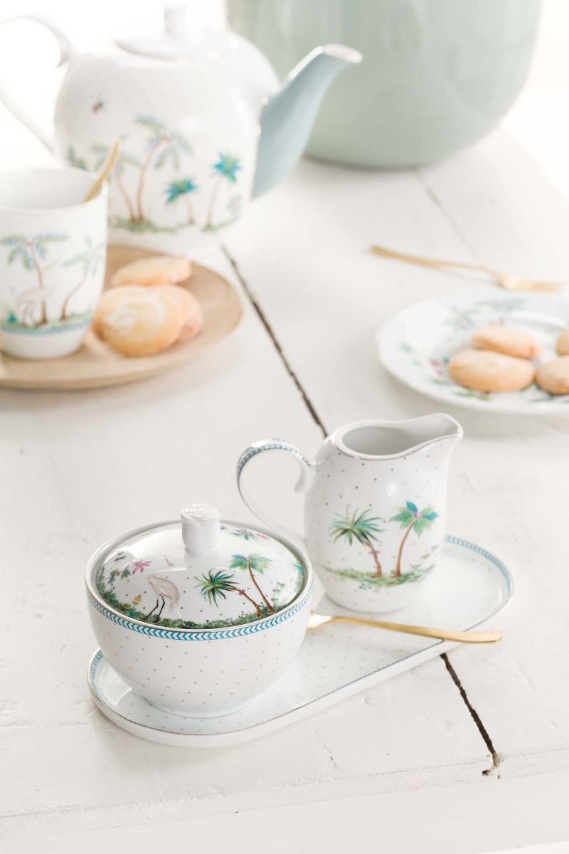 Plate Sugar & Creamer Jolie Dots Gold 25x12cm