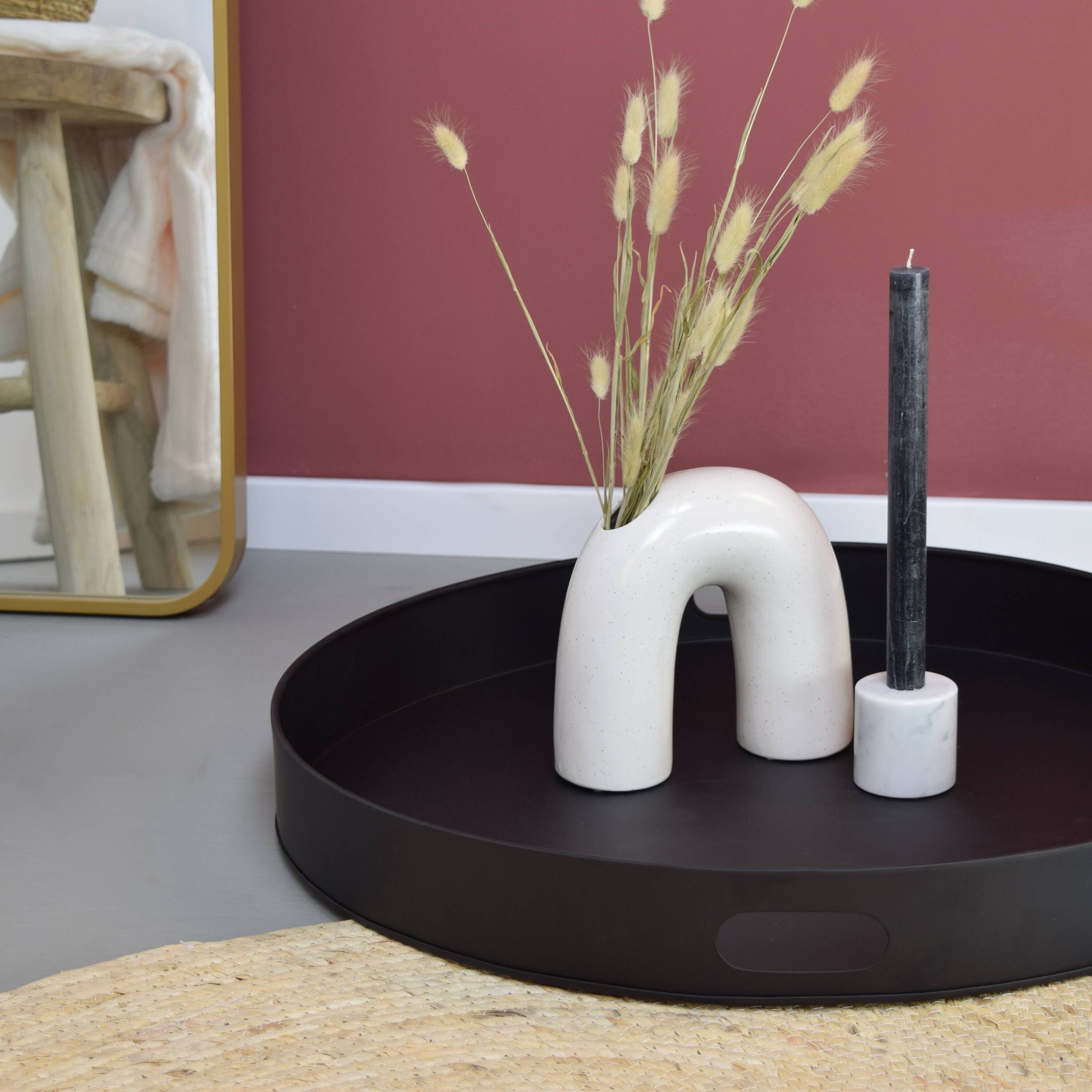 LOFT42 Tray Metalen Dienblad – Zwart – Ø60 cm