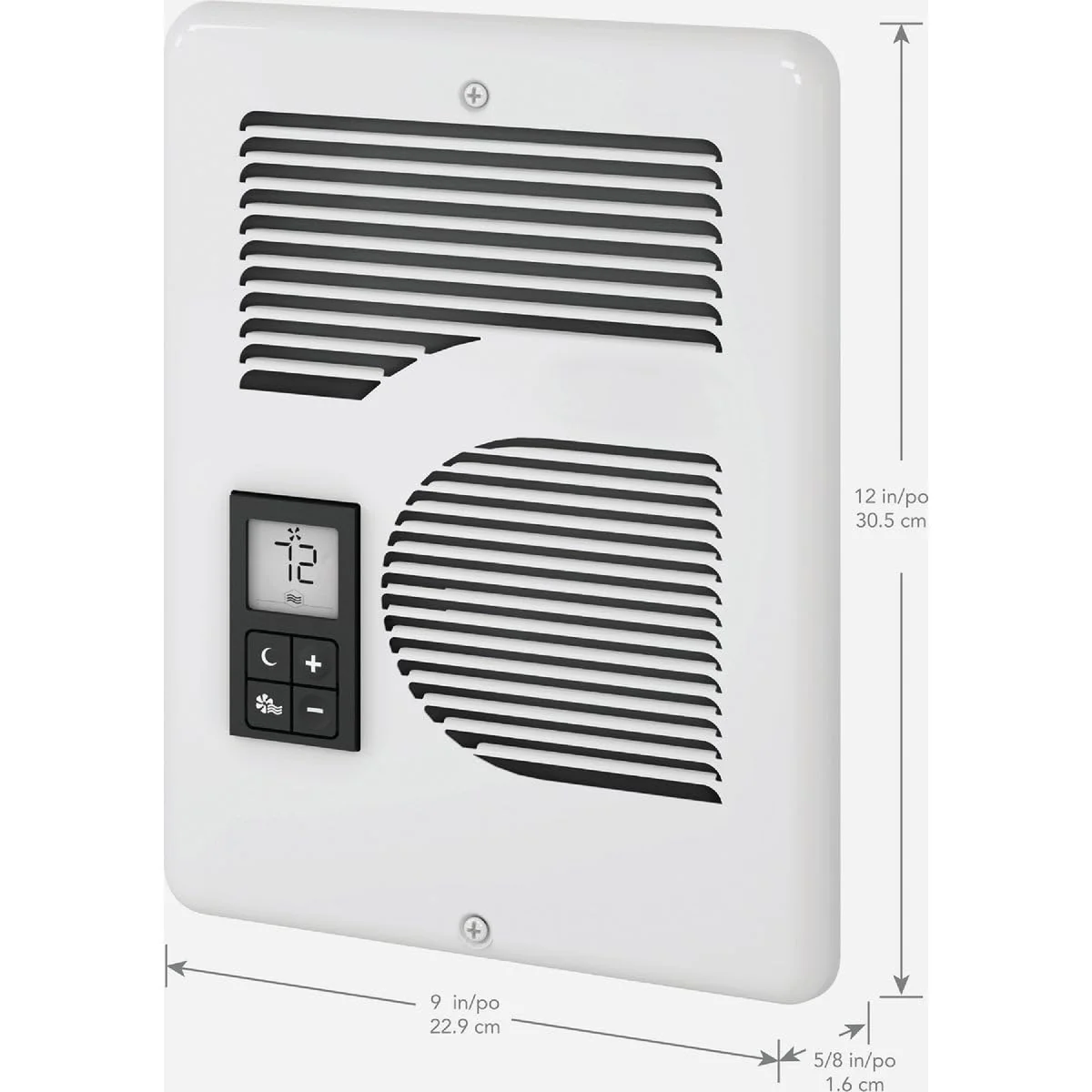 Energy Plus Wall Heater, Digital Thermostat, 240/208/120V, White