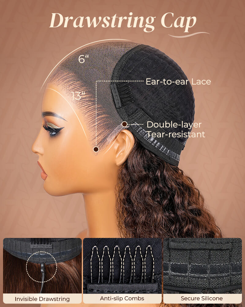 Pure-Luxe™ Silky Straight Brown Colored Pre-Cut Glueless 13x6 Lace Ultra-Dense Human Hair Wig