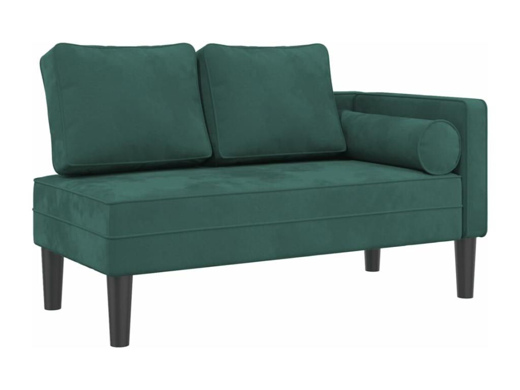 Sillón con cojines de terciopelo verde oscuro