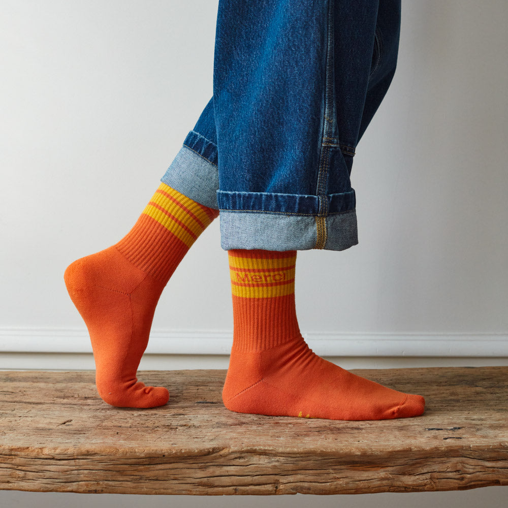 Merci - Chaussettes à rayures - Orange