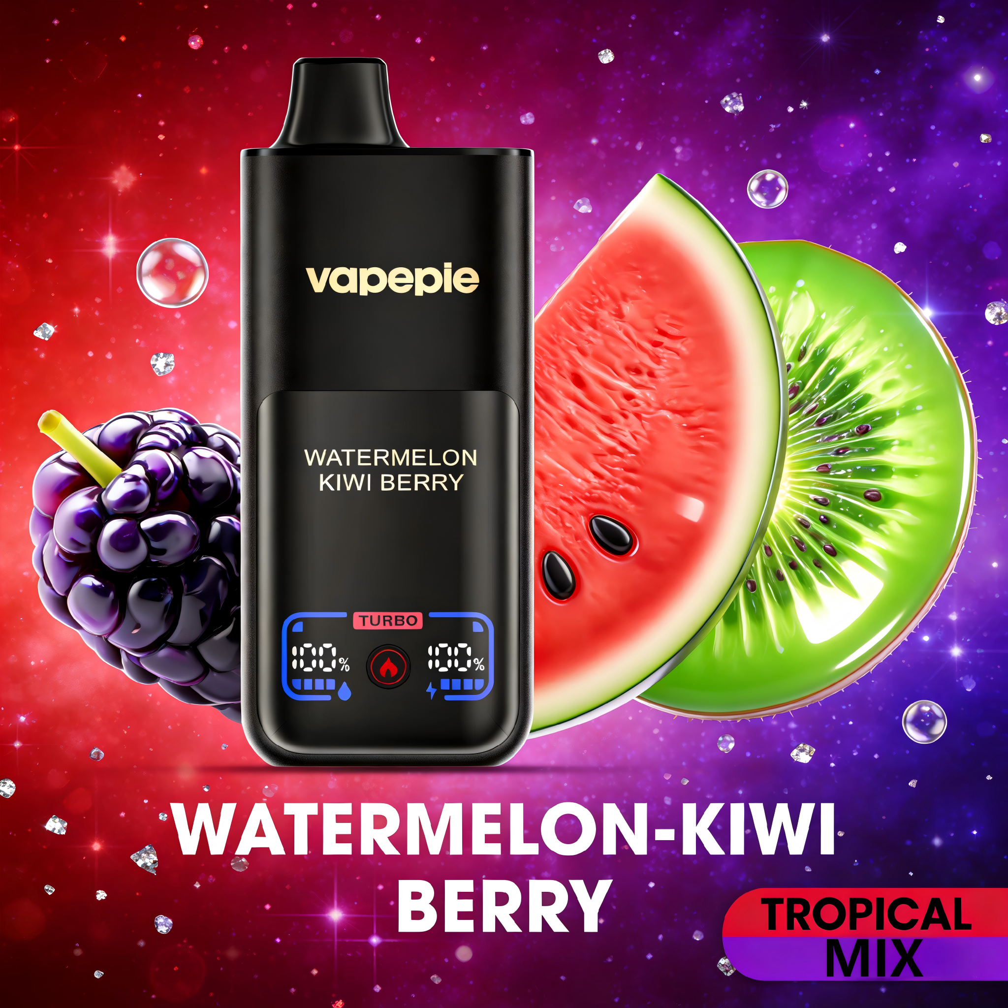 Watermelon Kiwi Berry-VAPEPIE Mega 70.000 Züge