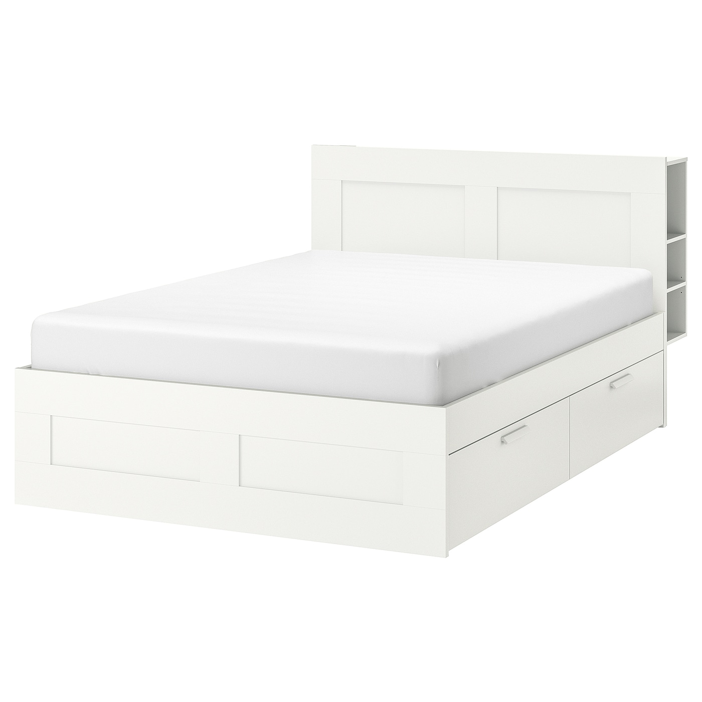 Estructura de cama con almacenamiento en blanco, 160 x 200 cm RYEcGRC475cX