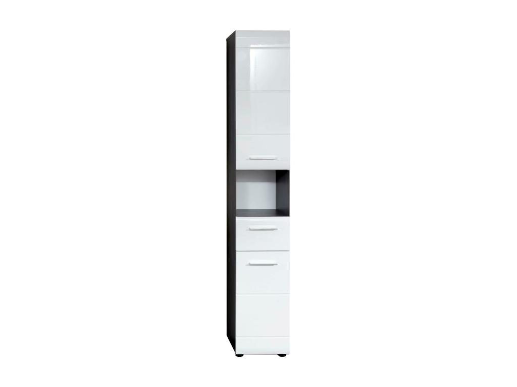 Mueble de baño Tucasago brillo y gris ceniza 2 puertas 1 cajón Kinzo 30 cm
