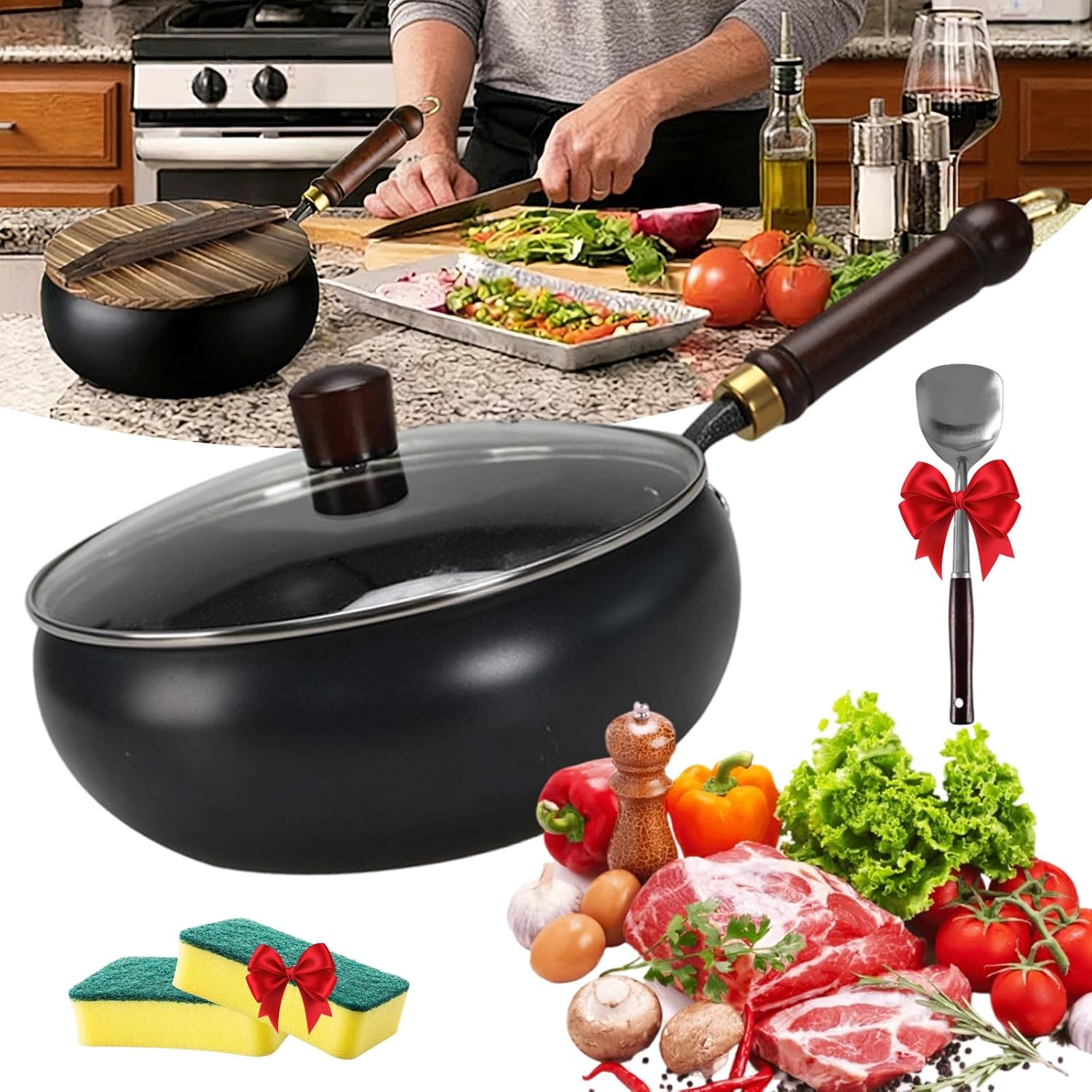 Uncoated Thick Iron Pot, Japanese Uncoating Cast Iron Pot, 9.5/10/11