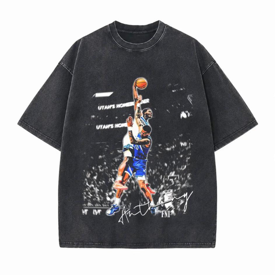 Crazy In-Game Action Basketball Heritage Printed Unisex Washed T-Shirt