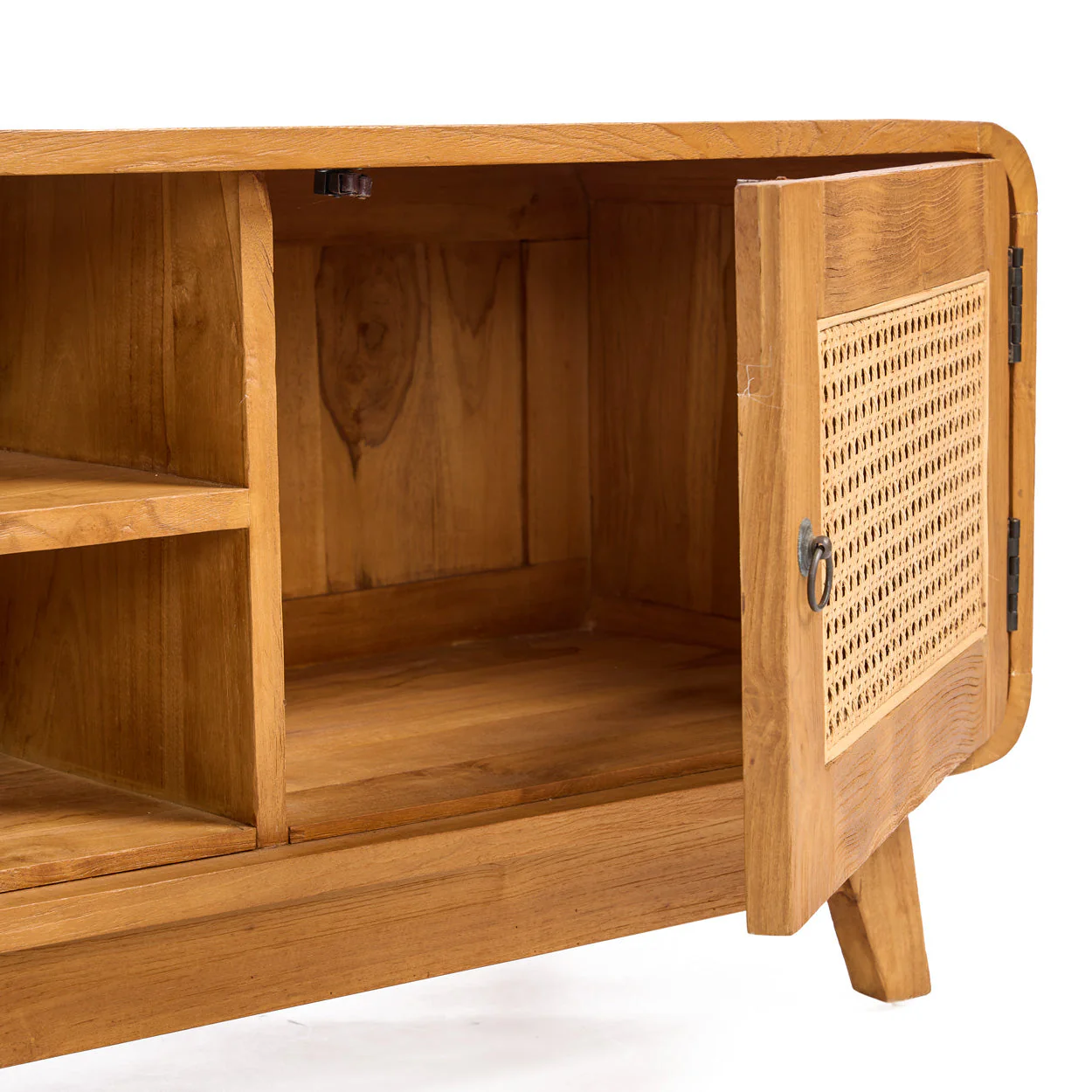 DUNE TV CABINET - NATURAL, TEAK & RATTAN