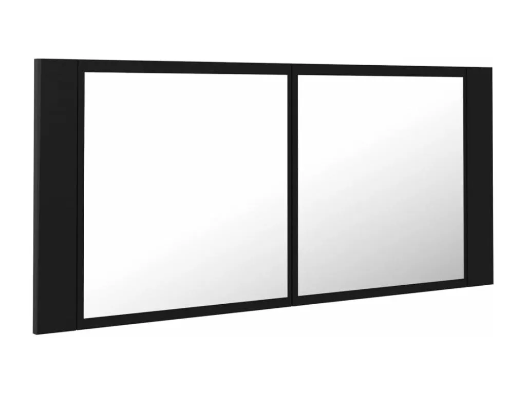 Armario espejo de baño con Jmmhogar LED acrílico negro 100x12x45 cm