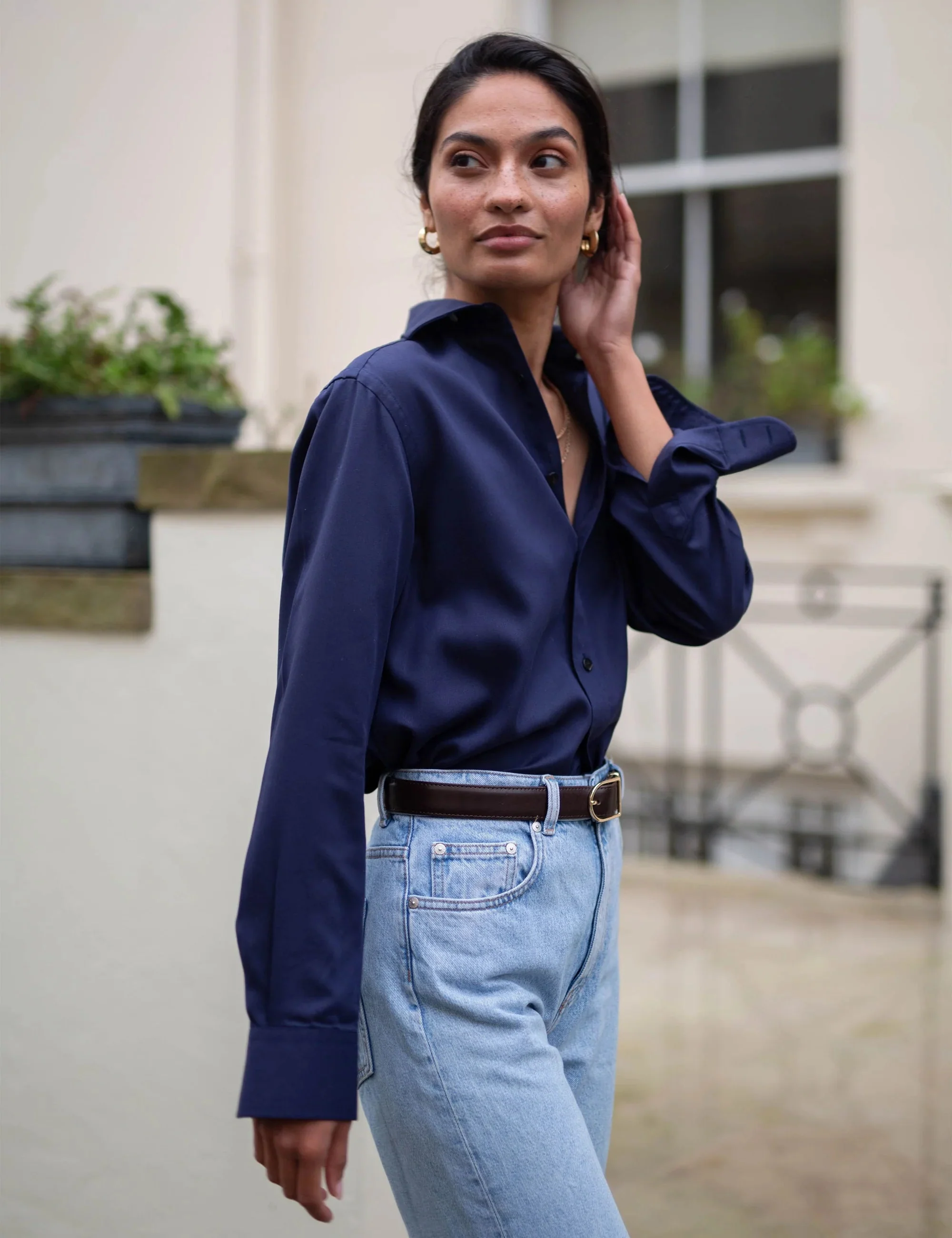 The Boyfriend: TENCEL™ Lyocell, Navy Blue