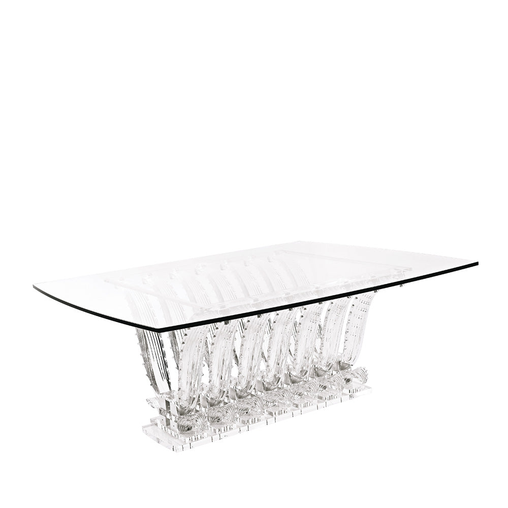 TABLE CACTUS RECTANGULAIRE - CRISTAL INCOLORE