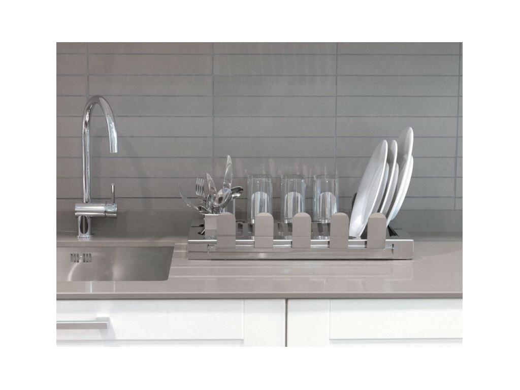 Mubdelu - Escurreplatos en acero inoxidable para encimera. AQUA-