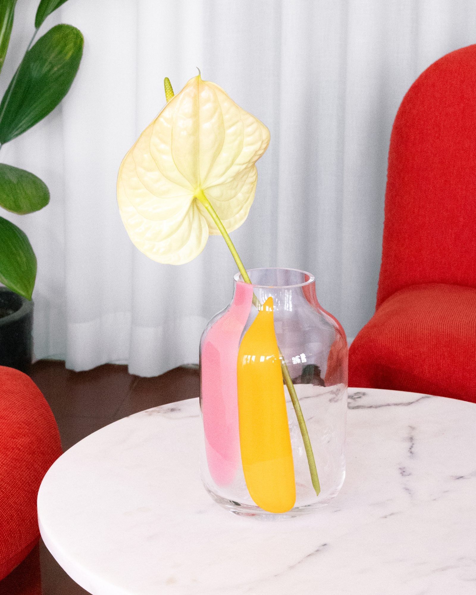 Nuno Glasvase M drops rosa orange