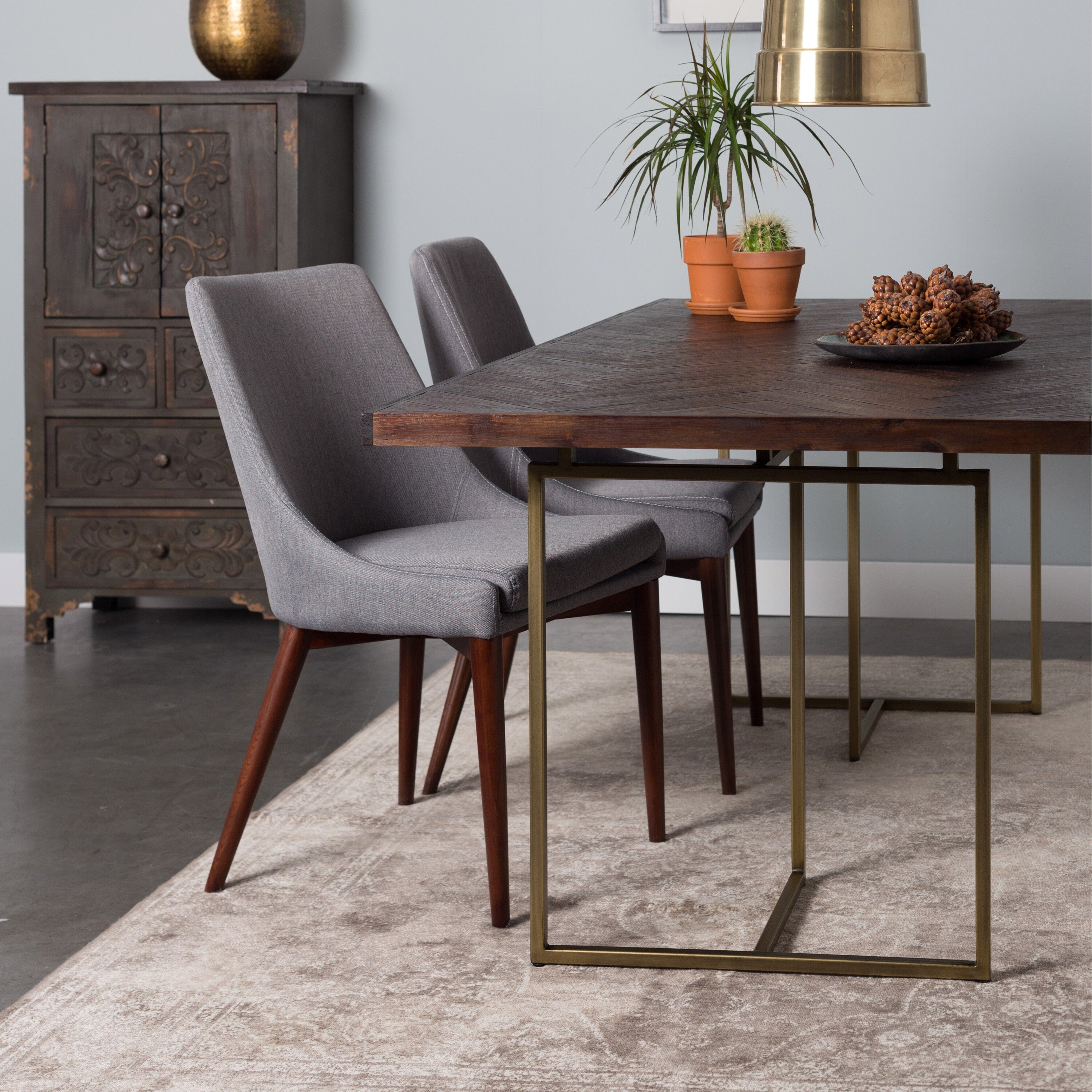 Dutchbone Class Eettafel Visgraat - 220 x 90 cm - Bruin