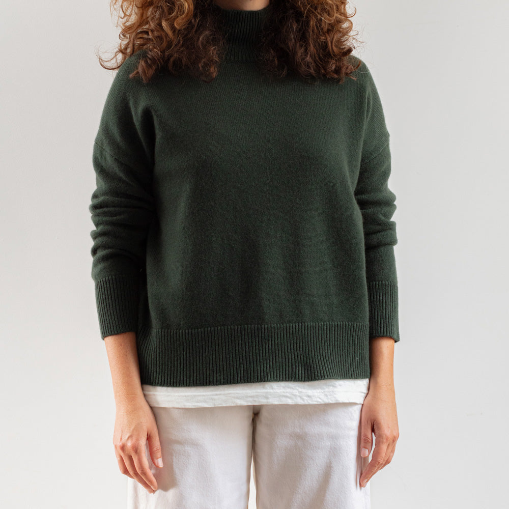 Merci - Pull col cheminée en cachemire - Kaki