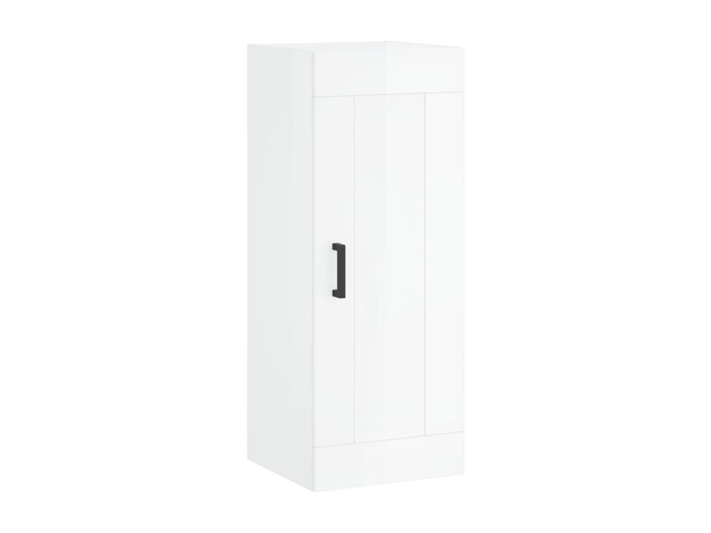 Armario de pared madera ingeniería blanco brillo 34 - 5x34x90 cm