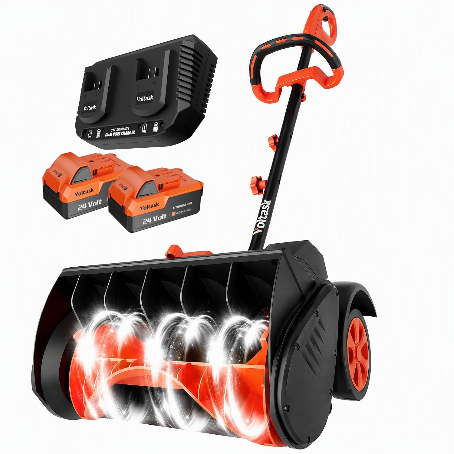 VOLTASK 48V 16-Inch Electric Snow Shovel with Wheels, 1200W Brushless Motor - image 2