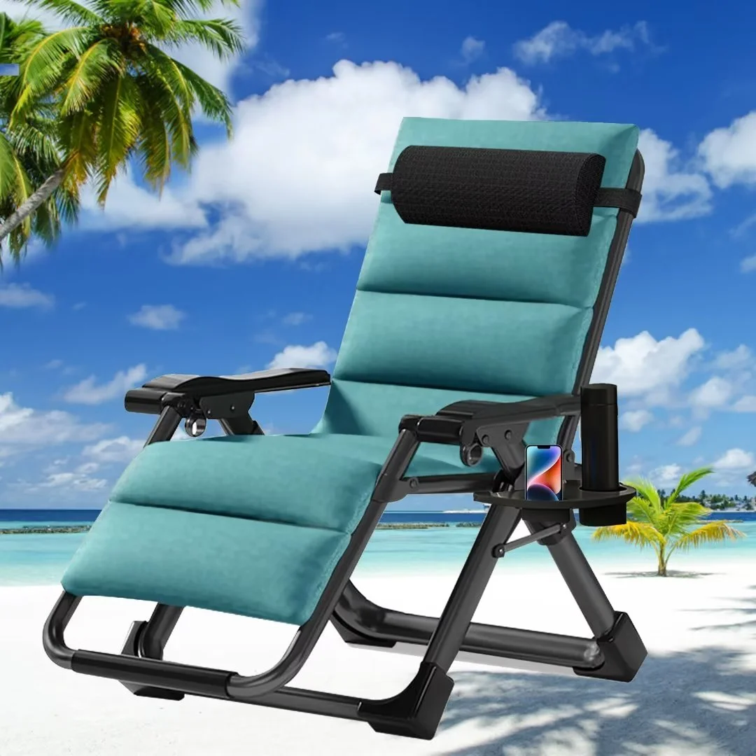 NAIZEA Outdoor Zero Gravity Chair Camping Recliner Lawn Recliner, Reclining Patio Lounger Chair, Folding Portable Chaise with Detachable Soft Cushion, Cup Holder, Headrest - Image 20