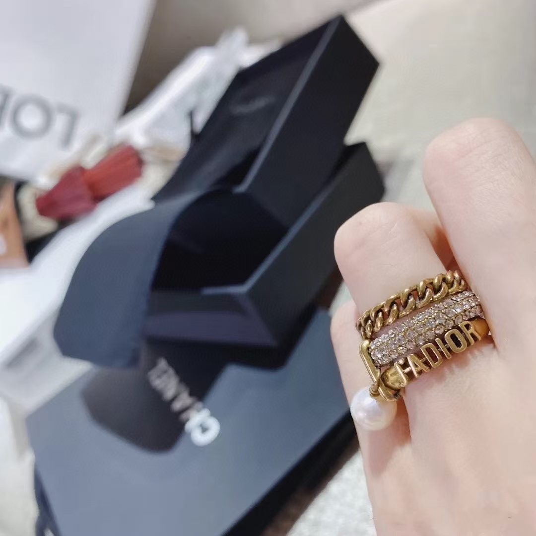 JADIOR 3 Layers Pearl Dangle Ring - Original Replica Club