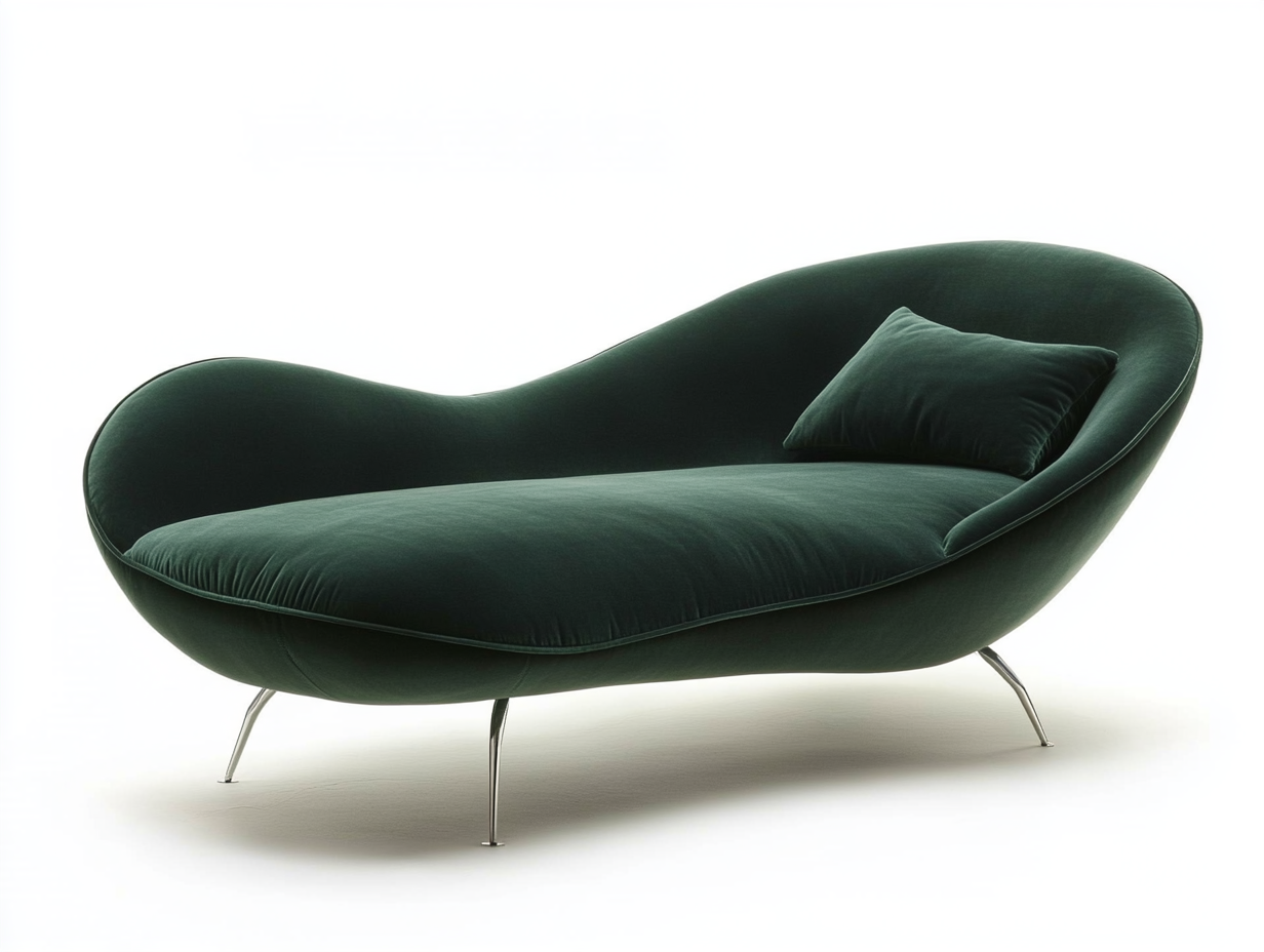 Sofá de terciopelo verde diseño contemporáneo para sala de estar tamaño grande