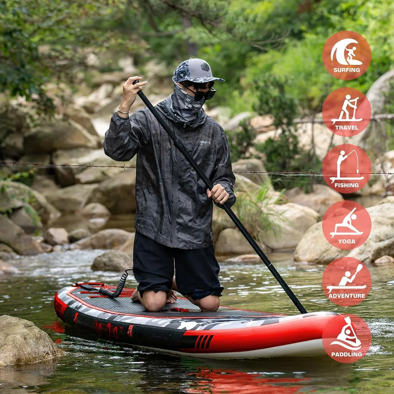 FunWater Inflatable Stand Up Paddle Board, 11 ft x 32 in x 6 in - SUP Paddle Accessories - Image 30 FunWater Inflatable Stand Up Paddle Board, 11 ft x 32 in x 6 in - SUP Paddle Accessories - Image 30