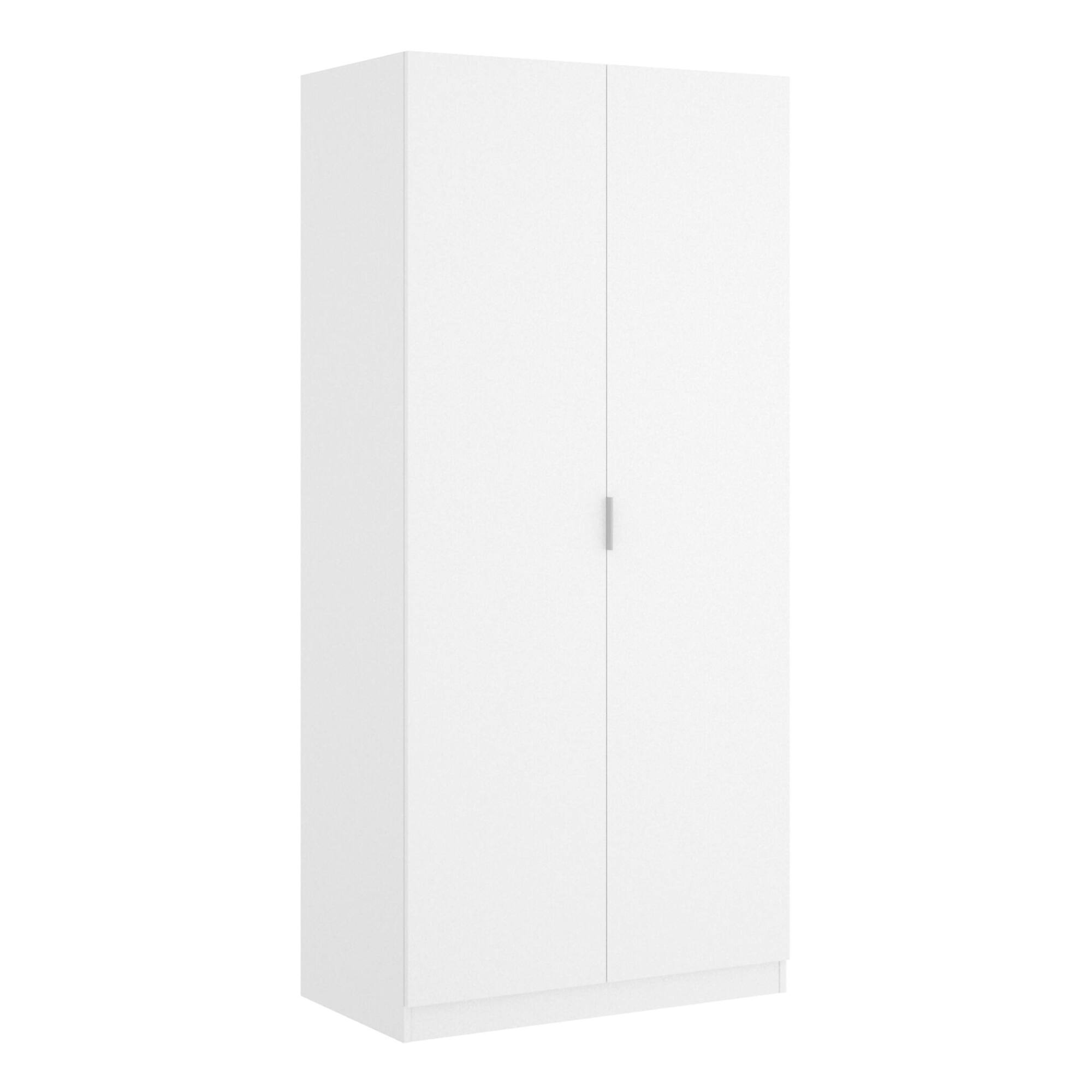 Armario con 2 puertas y acabado en efecto madera blanca, 81 x 52 cm lc2819s7