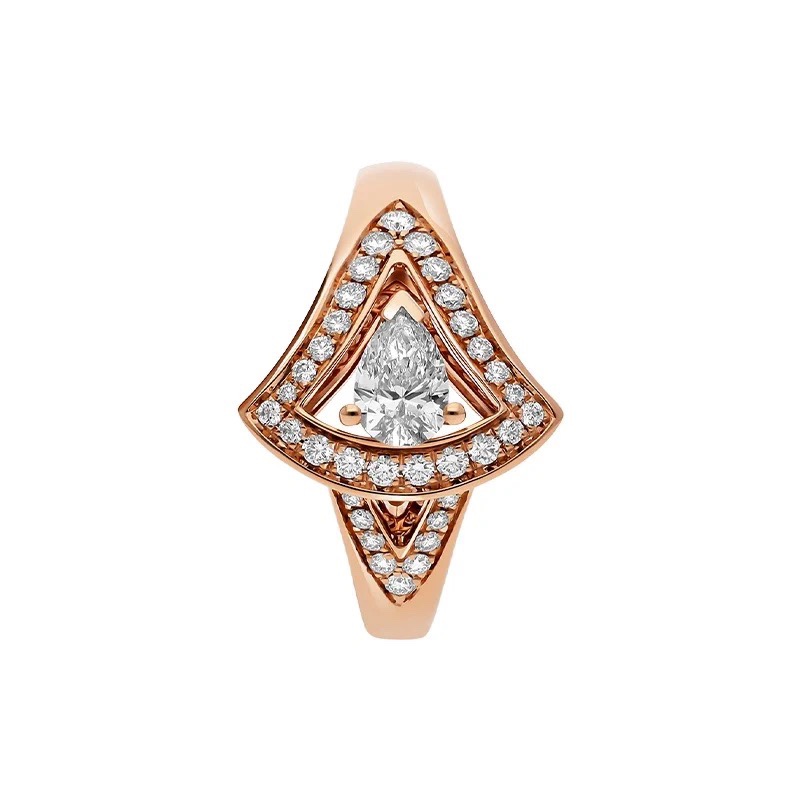 Bvlgari Rose Gold White Teardrop Diamond Ring - Original Replica Club