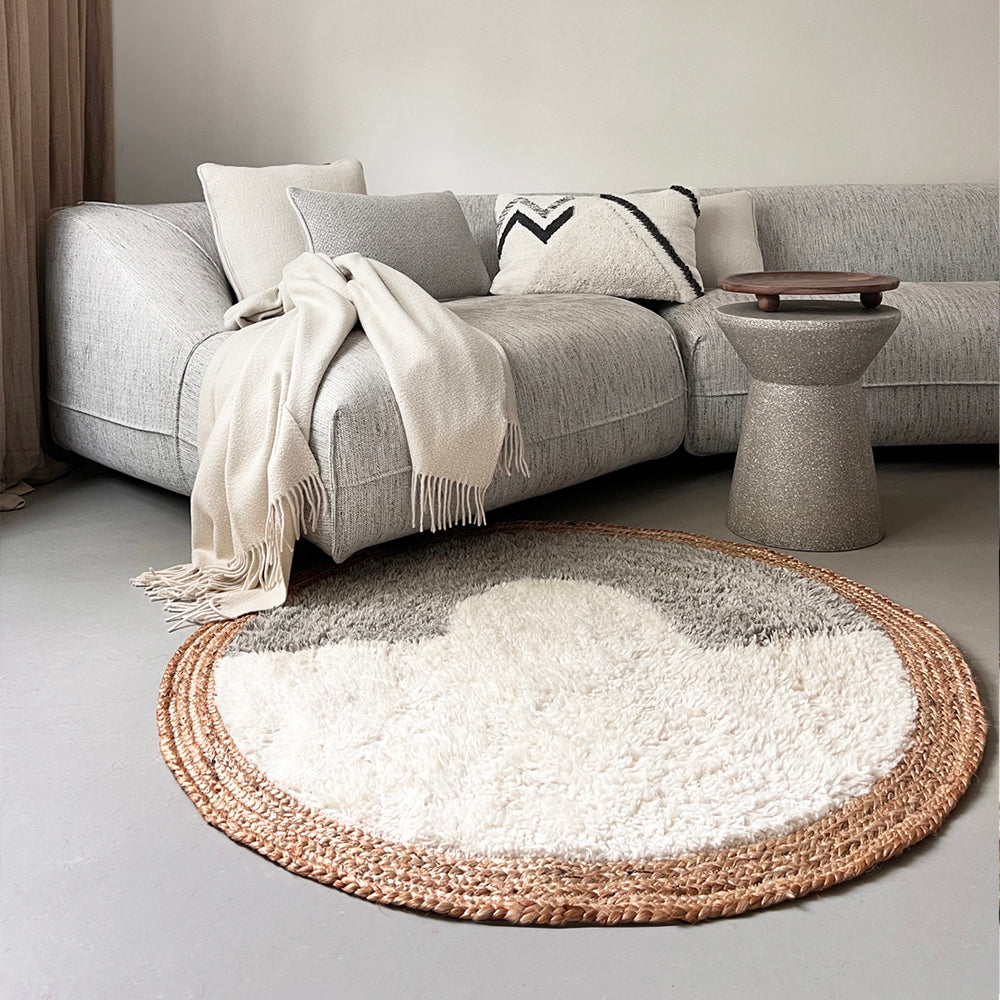 Malagoon Nimba Vloerkleed - Ø 120 cm - Off White