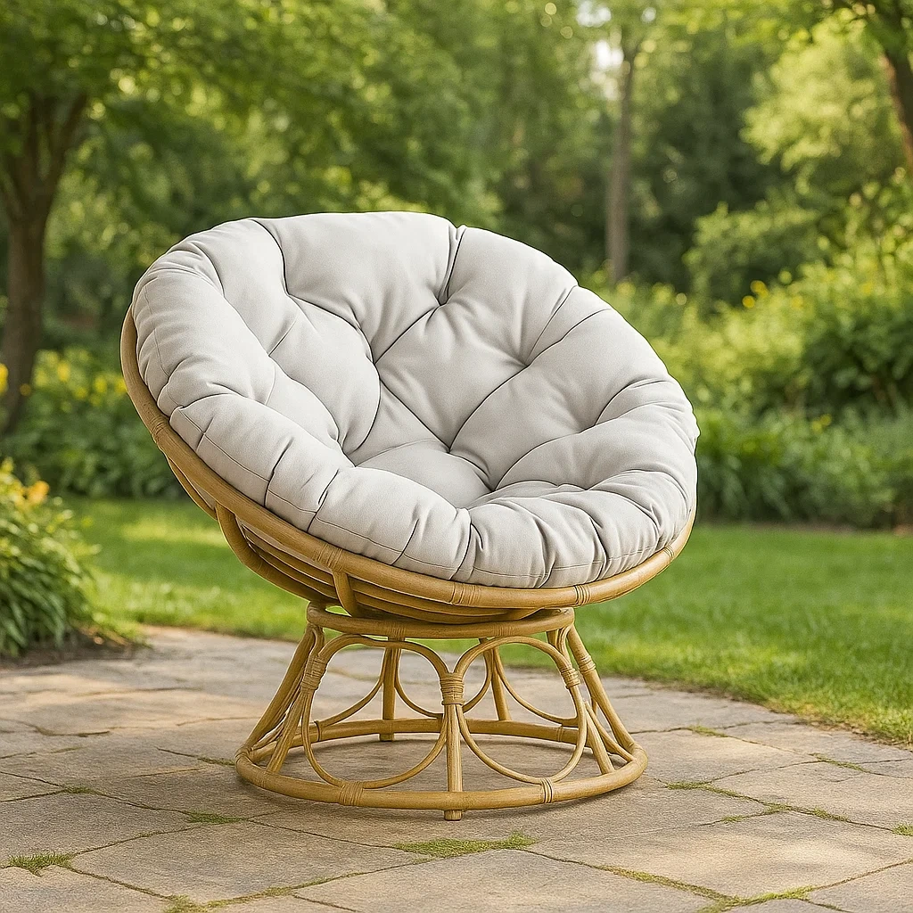 Silla de terraza,color beige,ratán y mimbre,uso residencial exterior,81x81x76 cm