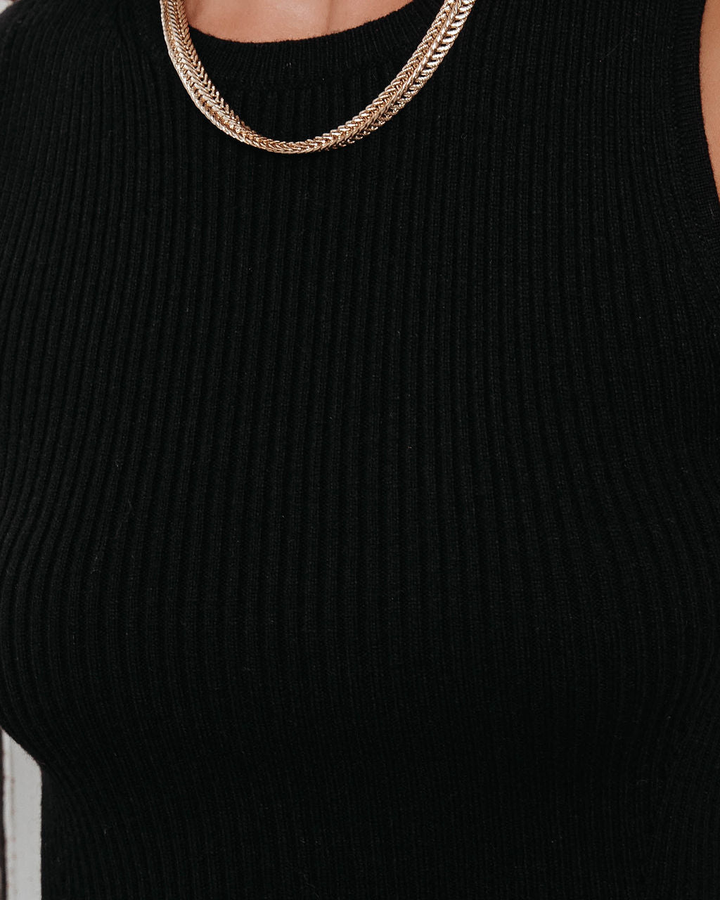 Candice Ribbed Knit Crop Top - Black - Se7enfashion