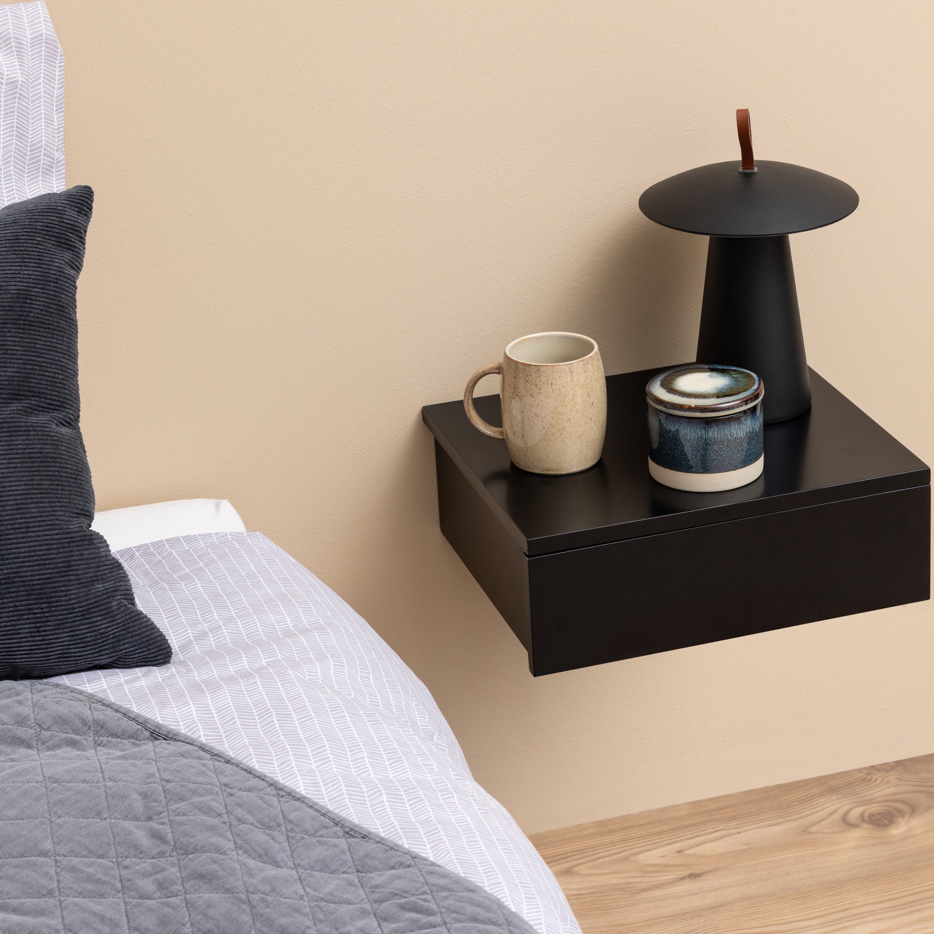 Blokker basic Wall Nachtkastje - Zwart
