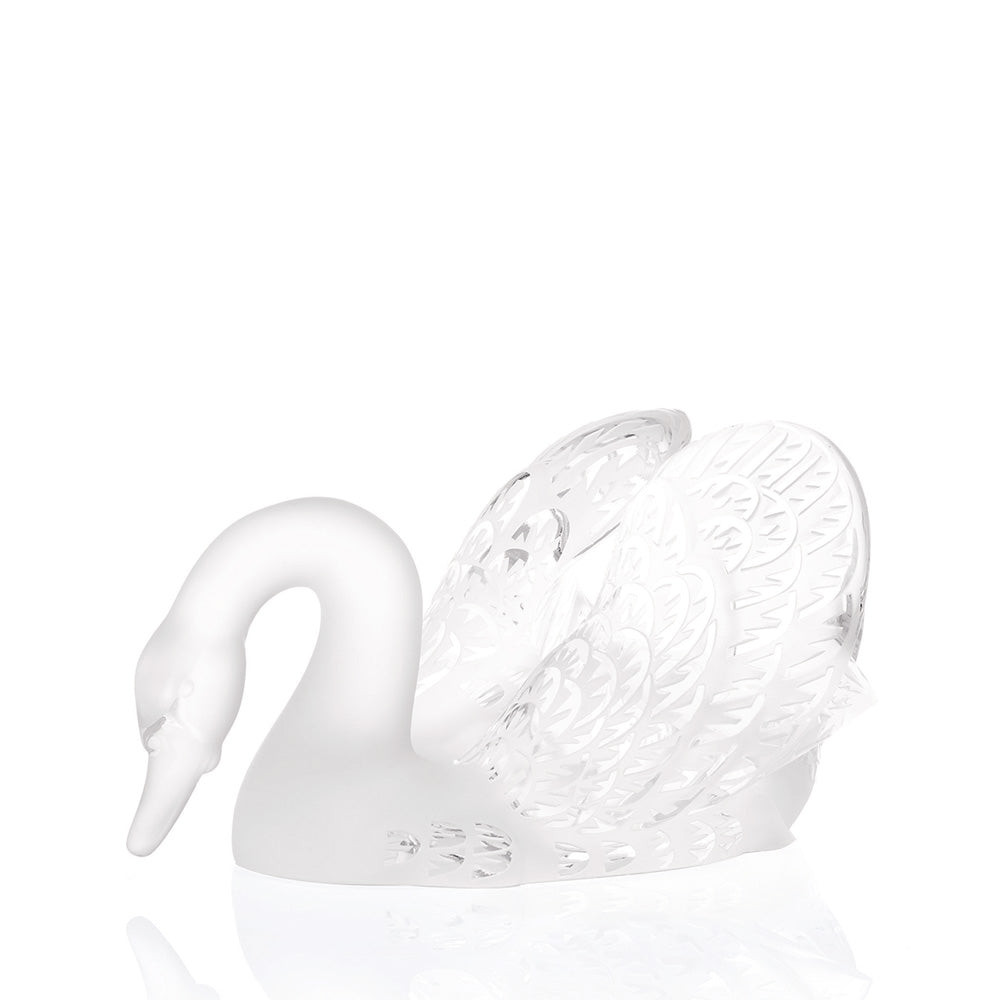 SCULPTURE CYGNE TÊTE BAISSÉE - CRISTAL INCOLORE