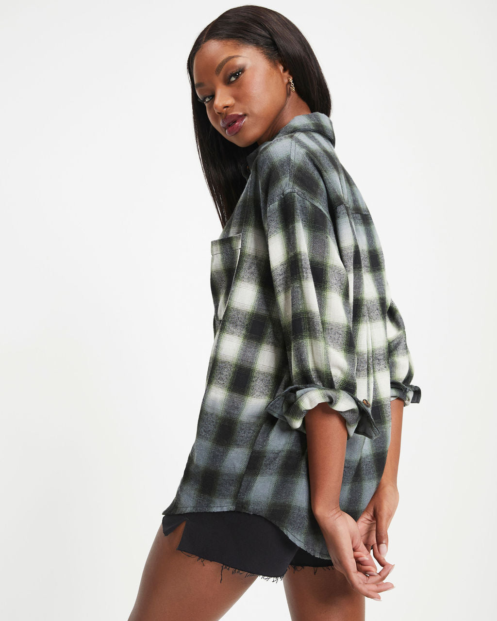 Lenny Plaid Button Down Top - Se7enfashion