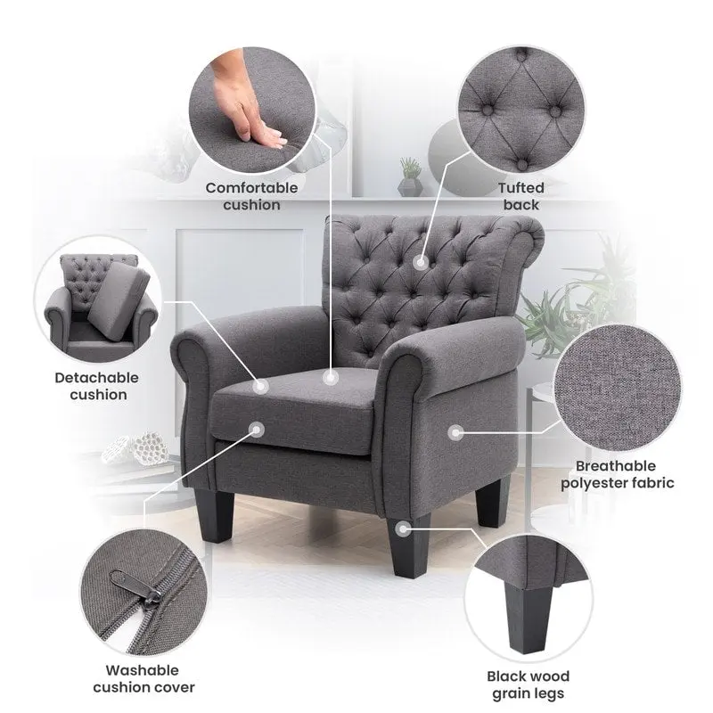 Pellebant Contemporary Club Armchair - Stylish Accent Chair for Living Room